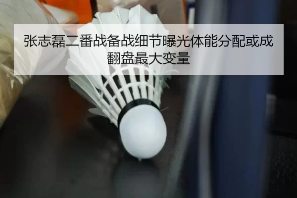 张志磊二番战备战细节曝光体能分配或成翻盘最大变量